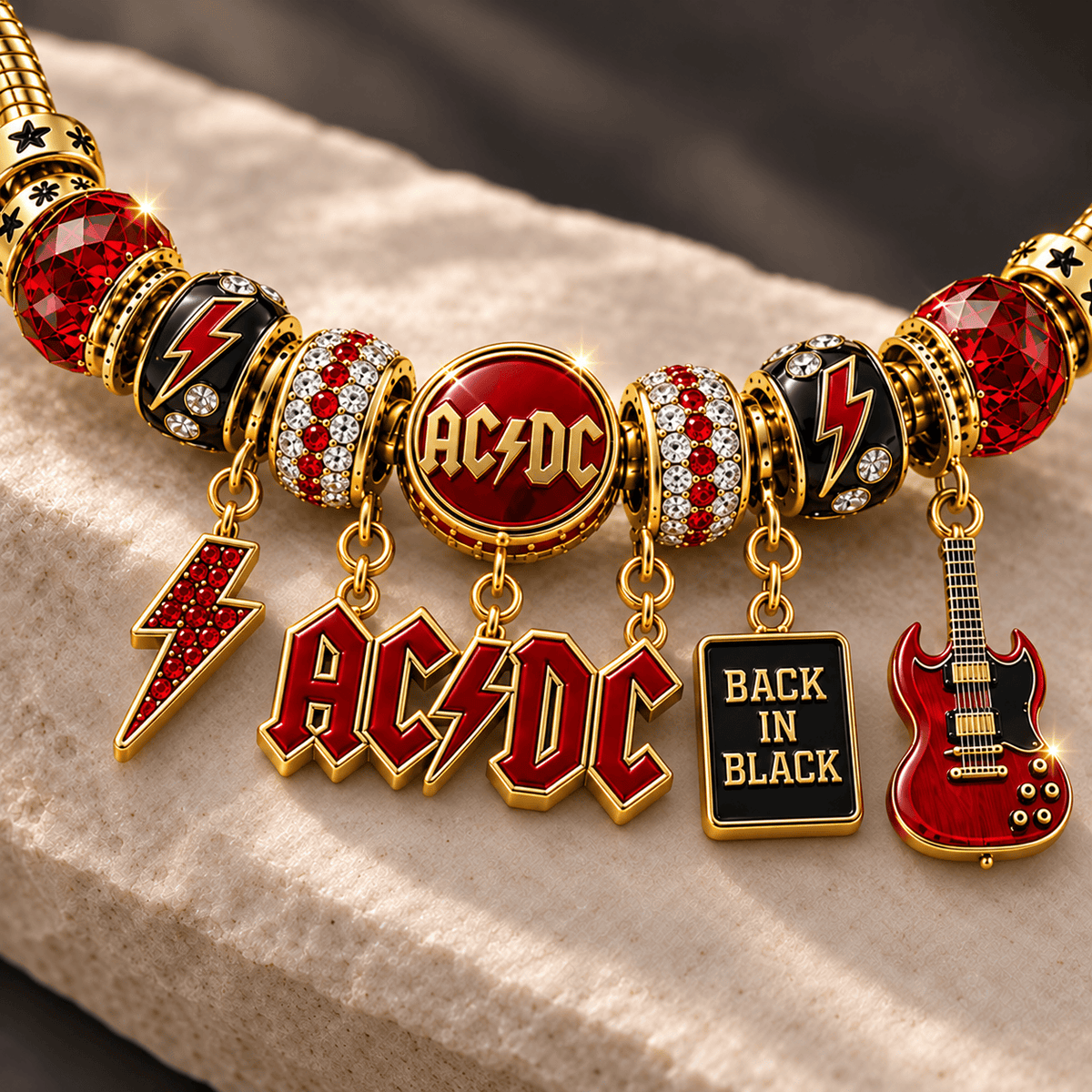 ACD Gold Charm Bracelet Set NHVH