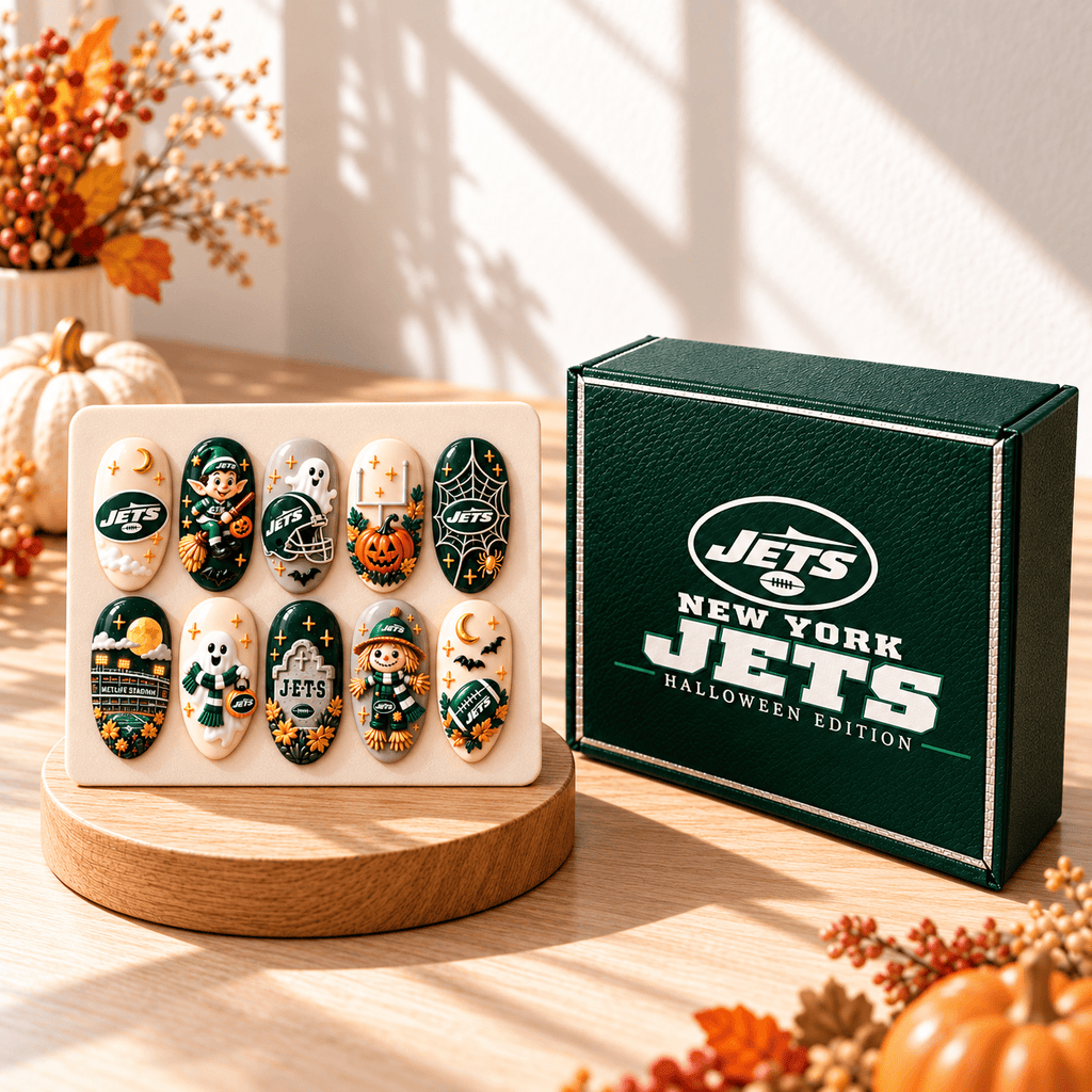 Handmade NYJ Press On Nails TMH