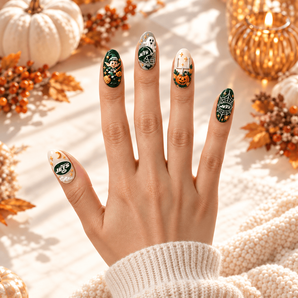 Handmade NYJ Press On Nails TMH